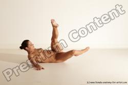 Nude Gymnastic poses Woman White Moving poses Athletic medium brown Dynamic poses Pinup